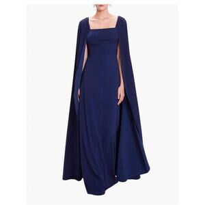 Marchesa Notte Embellished Cape Gown Dress 4 NEW